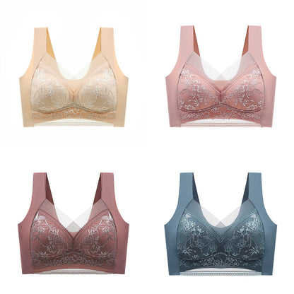 🔥【1 lote de 4 piezas】👙【40-110 kg】Sujetador de encaje cómodo sin costuras