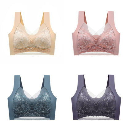 🔥【1 lote de 4 piezas】👙【40-110 kg】Sujetador de encaje cómodo sin costuras
