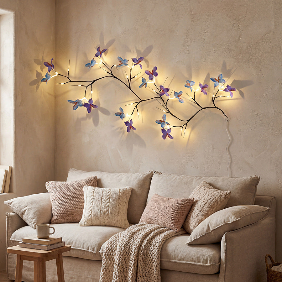 ✨ Ghirlandă Luminoasă LED Flexibilă în Formă de Liană cu Fluturi – Decorează-ți Casa cu o Atmosferă Magică și Caldă 🦋💡
