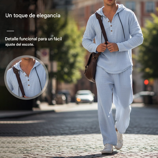 Conjunto de dos piezas para hombre: top holgado y pantalón con capucha ! Pago contra reembolso