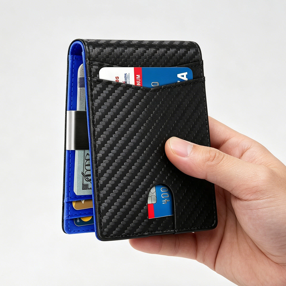 【Descuento por tiempo limitado】Imprescindible para hombres，Cartera minimalista para hombre con función de protección RFID