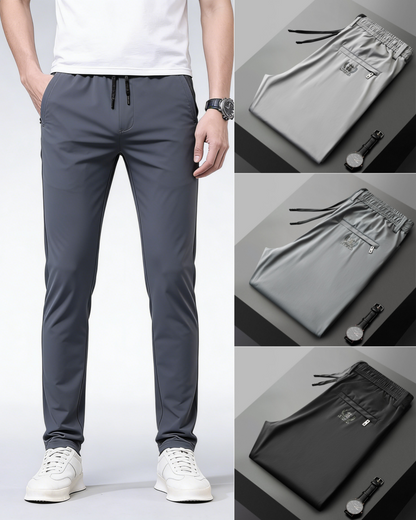 Pantalón masculino nuevo de seda elástica Ice para primavera y verano