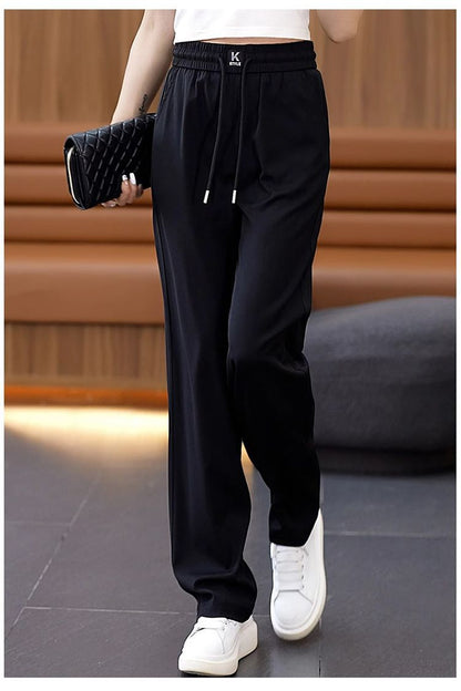 ❤️【S-3XL】Blugi Ice Silk Slim, cu talie înaltă, cu croi larg_3873754 