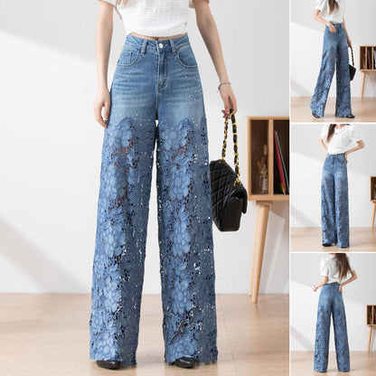 💥 VENTA VENTA 💥👖Modernos vaqueros con parches de encaje