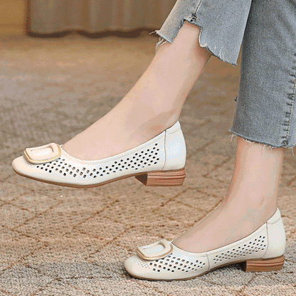 Zapatos planos de cuero con suela suave para mujer 2026