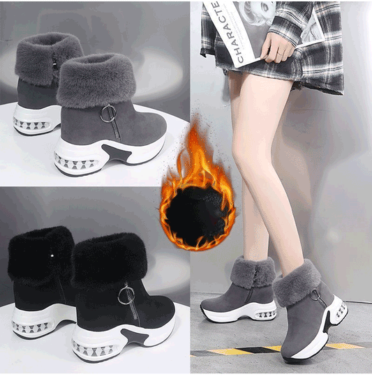🔥【Pago contra reembolso】Botas cortas de mujer de suela gruesa_3854053