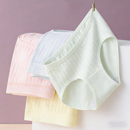 【Paquete de 7】bragas de algodón para mujer, de talle alto y antibacterianas