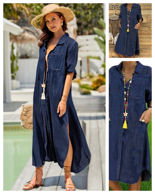 Noua rochie de dama marime plus vara 2025 din denim_4038935