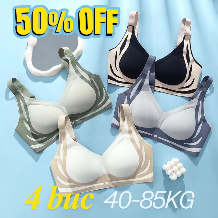 【Pachet de 4】Sutien pentru femei fără sârmă, dintr-o bucată【40-85KG】_4041682