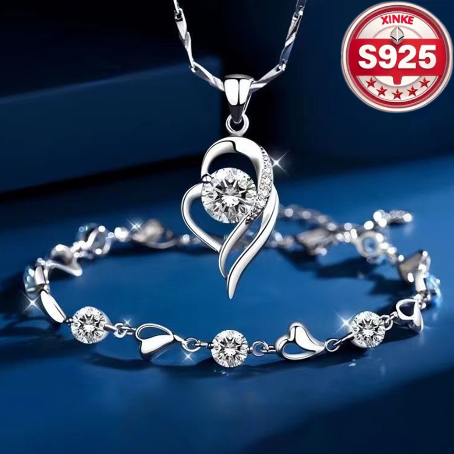 Set pulsera de plata 925 + collar Corazón del Océano