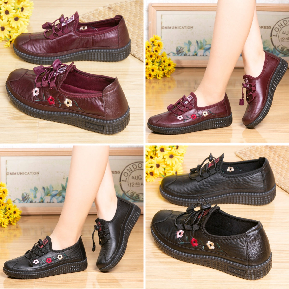 ⏳【45%OFF】⭐️【36-40】🔥Zapatos casuales de mujer, modernos y cómodos, de suela blanda, antideslizantes e impermeables.