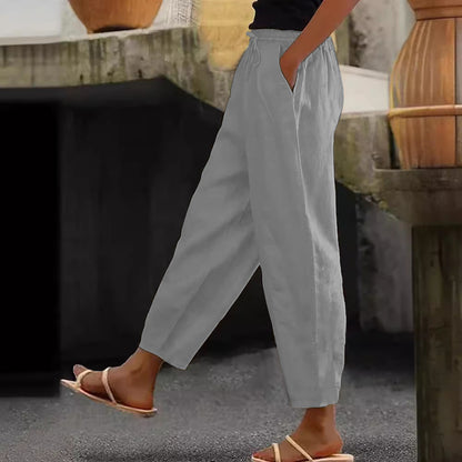 😍💕【40-120 kg】Pantalones casuales para mujer de algodón y lino ✅️Pago contra entrega