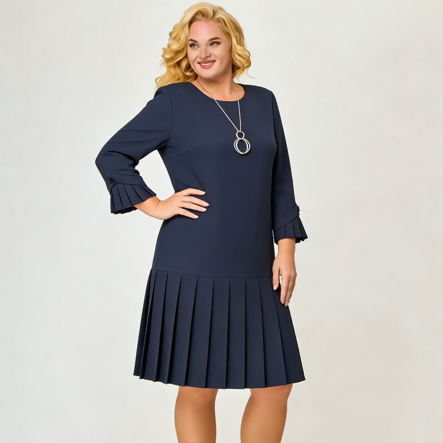 【S-5XL】 Vestido elegante de color sólido de alta calidad.