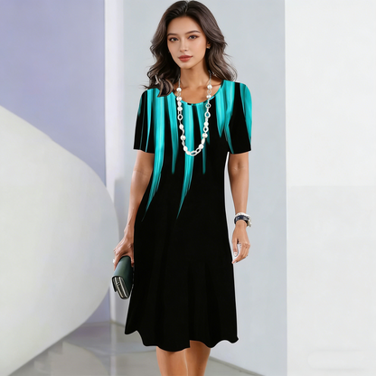 【S-5XL】Rochie retro eleganta cu gat rotund