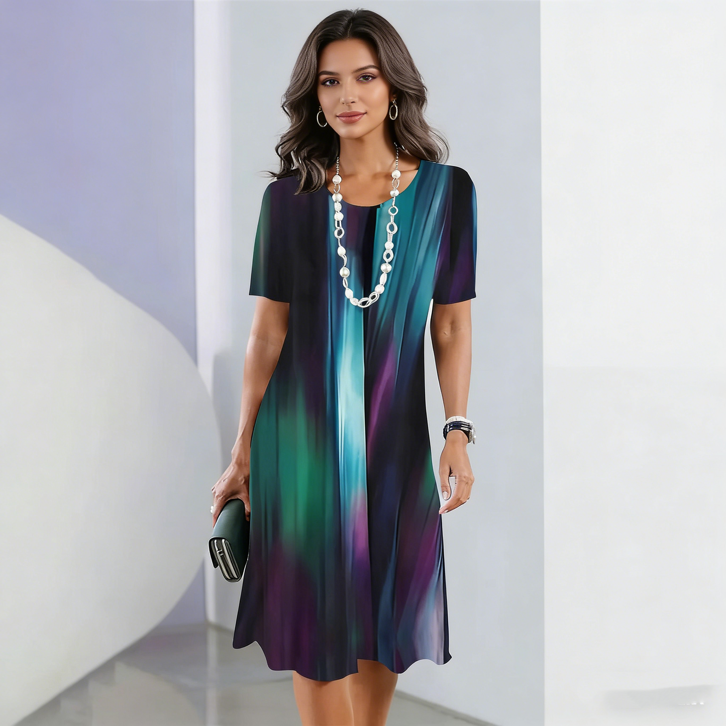 【S-5XL】Rochie retro eleganta cu gat rotund