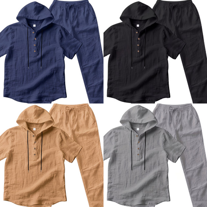 Conjunto de dos piezas para hombre: top holgado y pantalón con capucha ! Pago contra reembolso