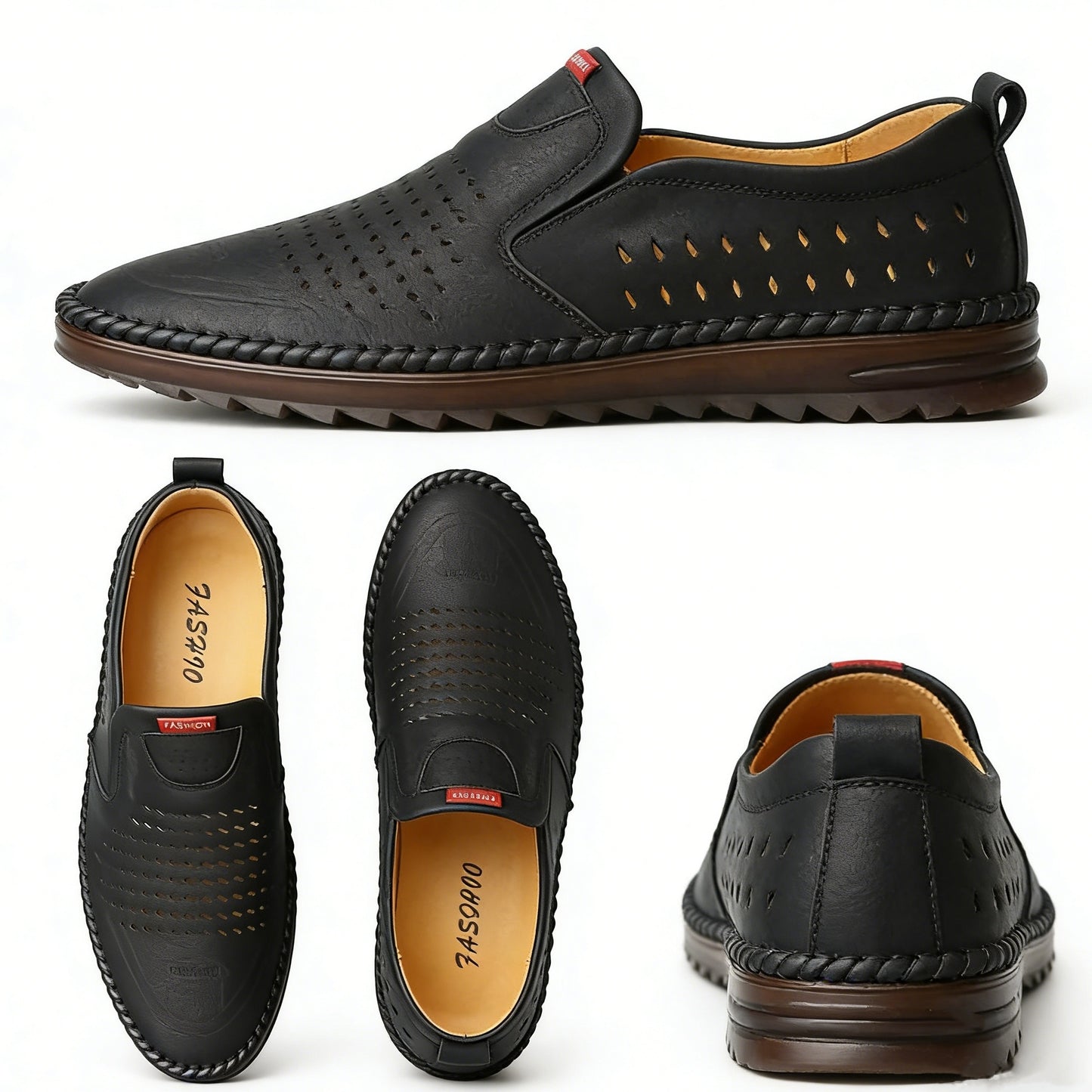 【Tallas 38-44】2026 Zapatos casuales transpirables con agujeros, cuero genuino hecho a mano, suela suave, antideslizantes