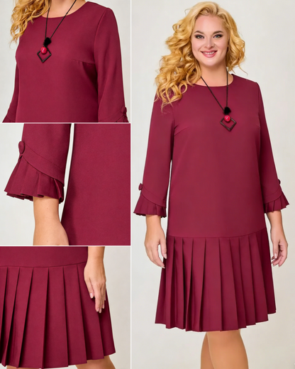 【S-5XL】 Vestido elegante de color sólido de alta calidad.