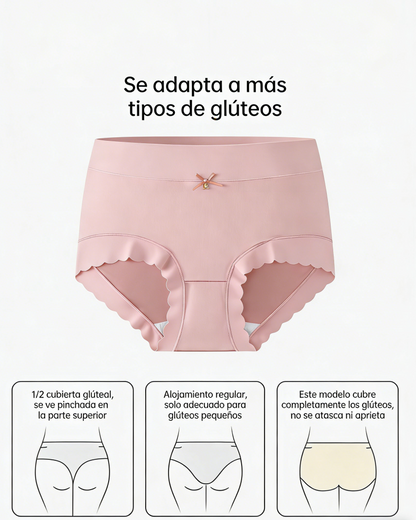 【40-75kg】【Paquete de 3 piezas】 Ropa interior de satén de seda suave, transpirable y elegante
