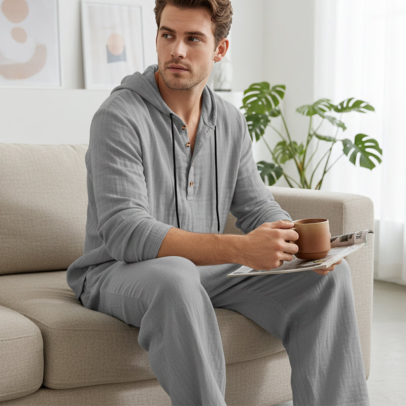 Conjunto de dos piezas para hombre: top holgado y pantalón con capucha ✅️Pago contra reembolso