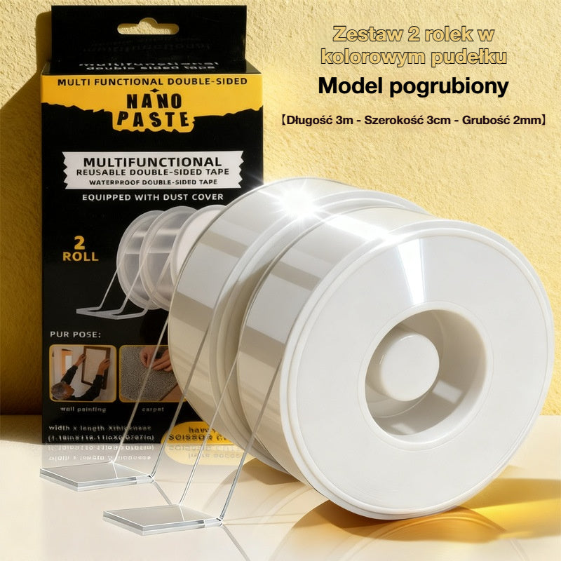 🔥Vruća prodaja – Kupi 1, dobiješ 1 gratis🔥【2 role】Visoko prianjajuća dvostrana nano traka, prozirna akrilna traka, vodootporna i otporna na prašinu