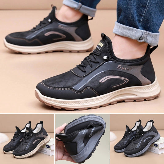 【38-44】  Zapatos deportivos casuales antideslizantes cálidos de lana para hombres-3856016