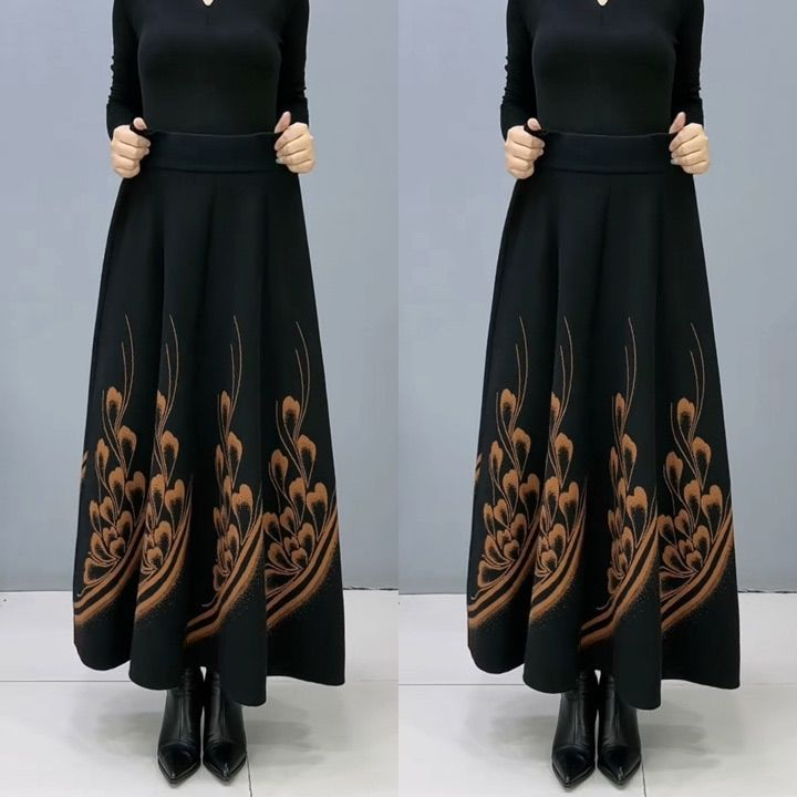 👗🎀【S-3XL】Falda de lana gruesa de otoño e invierno._3832398