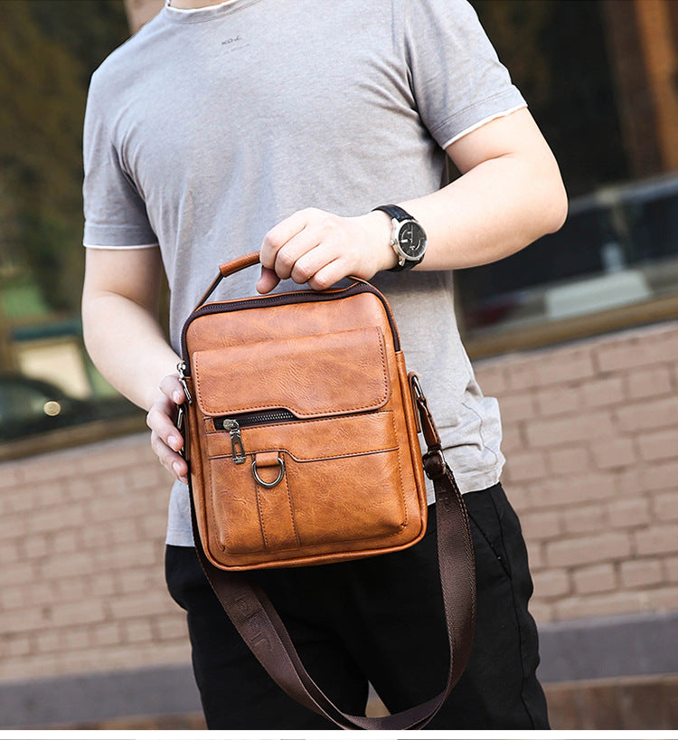 【Descuento por tiempo limitado】Bolsa moderna y casual de cuero para hombre, gran capacidad