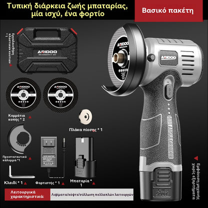 【Oferta por tiempo limitado】Mini amoladora angular de 12 V con disco de corte