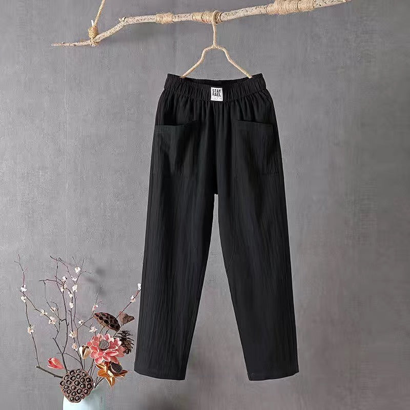 👖Popust do 50%+ Plaćanje pouzećem👖【M-4XL】Ženske ljetne svakodnevne hlače od pamuka i lana, lagane, prozračne i udobne