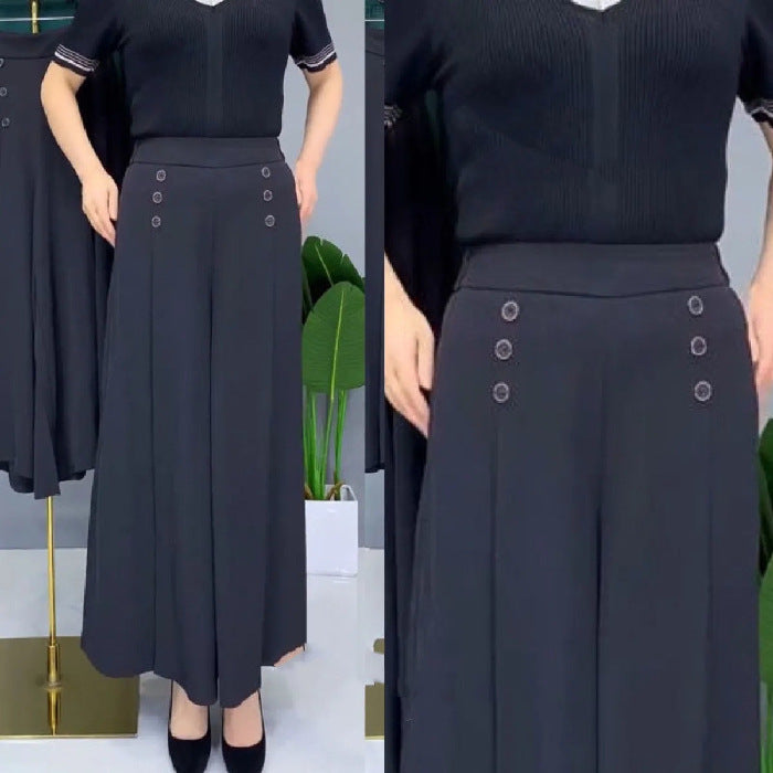 💖【M-5XL】Ženske modne hlače s visokim strukom i širokim nogavicama, mekane i s elegantno padajućim materijalom, vrhunske kvalitete