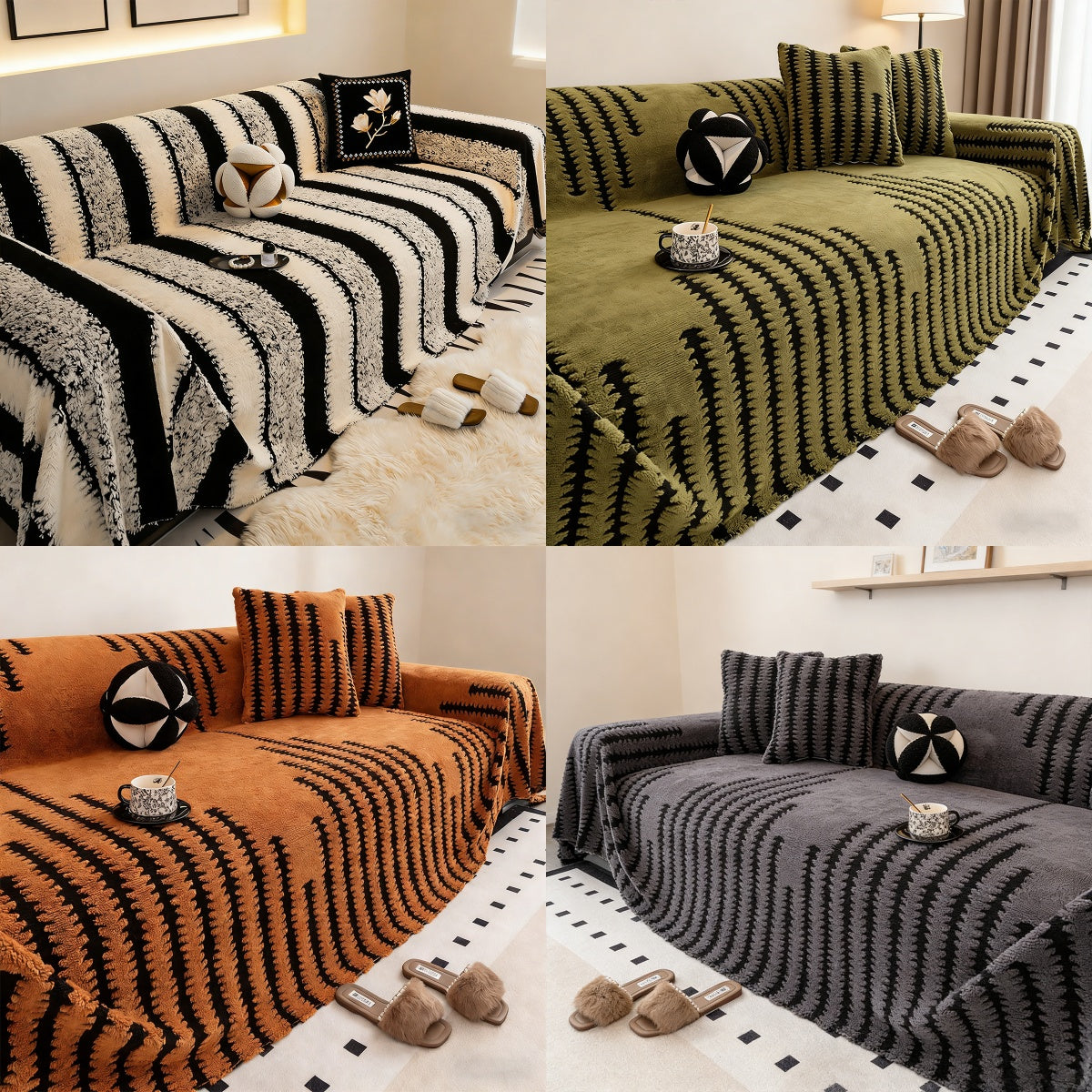 【Oferta por tiempo limitado】funda de sofá suave y antideslizante de felpa【180*130cm】