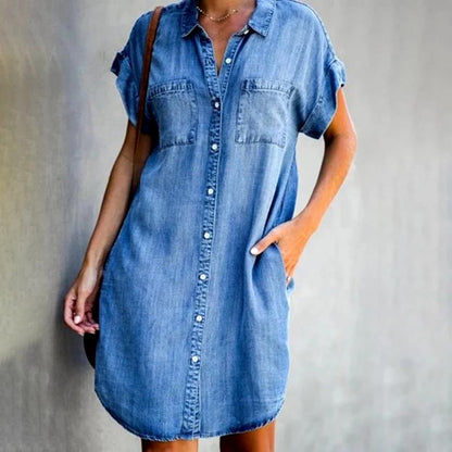 【S-5XL】Rochie casual din denim pentru femei, nouă, 2023_3988484 