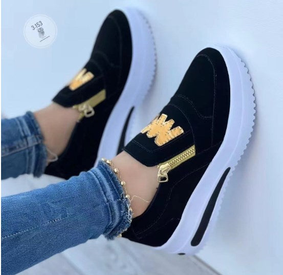 【35-43】Zapatos casuales con plataforma y cremallera lateral para mujer_3830428