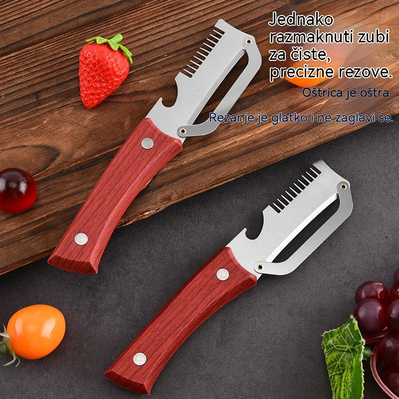 ✅Kupi 1 dobij 1 besplatno (2 artikla) 🧅🔪 Višenamjenska kuhinjska gulilica 3 u 1: Gulite, režite i otvarajte boce! 🔥