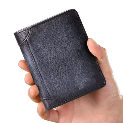 Nueva cartera antirrobo de cuero genuino para hombre