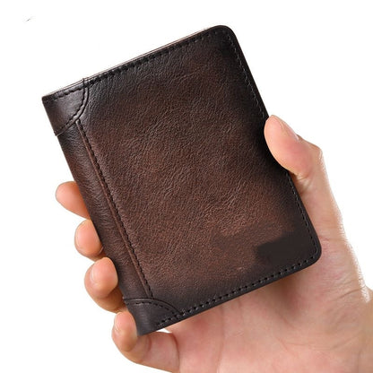 Nueva cartera antirrobo de cuero genuino para hombre