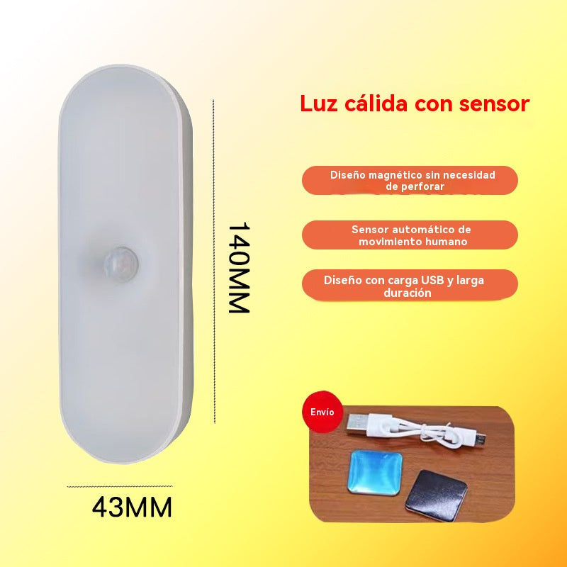 【Juego de 2 piezas】Luz LED inteligente con sensor de presencia, fácil de cargar y práctica.
