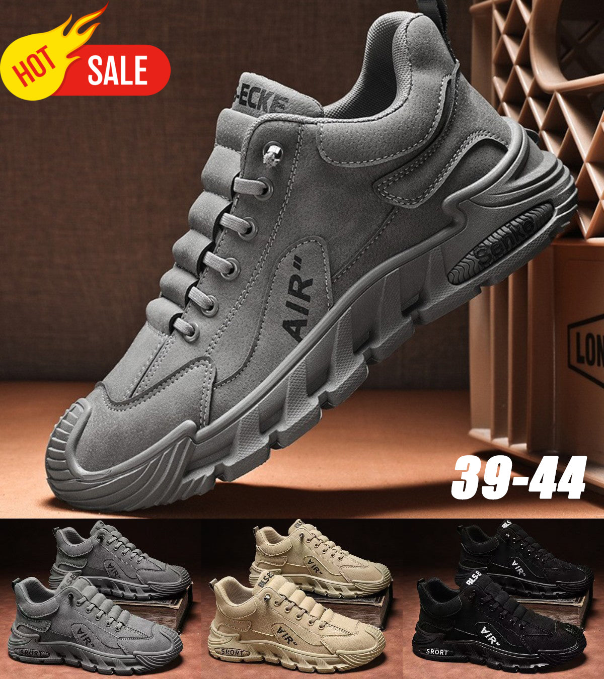 【Oferta limitada】Zapatos casuales de hombre impermeables y transpirables – cómodos con suela suave, tallas 39-44