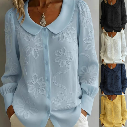 Blusa bordada estilo retro francés