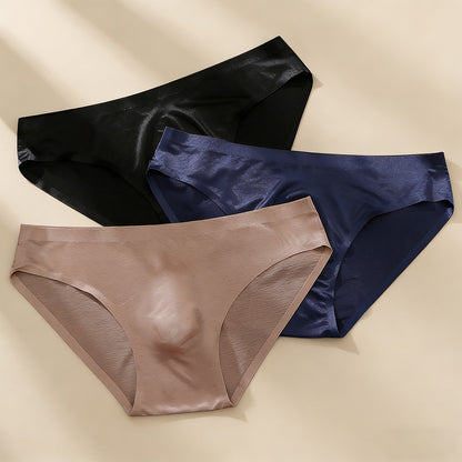 【Oferta por tiempo limitado】Calzoncillos de seda de hielo transpirables para hombre, cintura baja (45-100 kg)