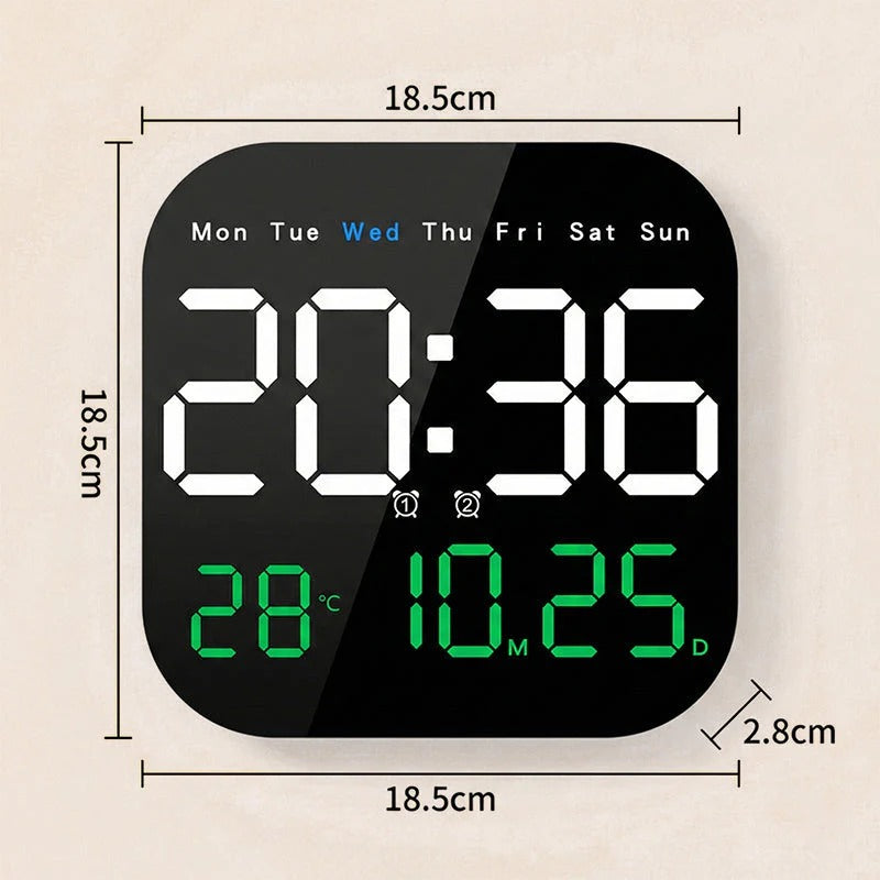 Reloj digital para el hogar y la oficina: ¡despierte suavemente y olvídese de las alarmas molestas! Brillo ajustable, funcionamiento silencioso por la noche. También muestra la temperatura. Un compañero fiable para su día a día.