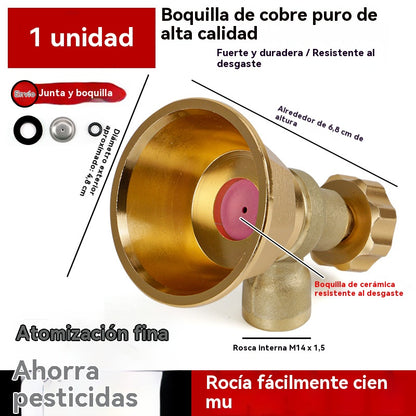 Boquilla pulverizadora agrícola de latón con boquilla ajustable