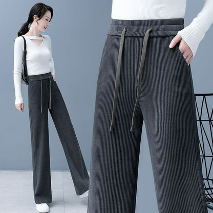 【M-3XL】Pantaloni largi, elastici, noi, pentru femei_3855701 