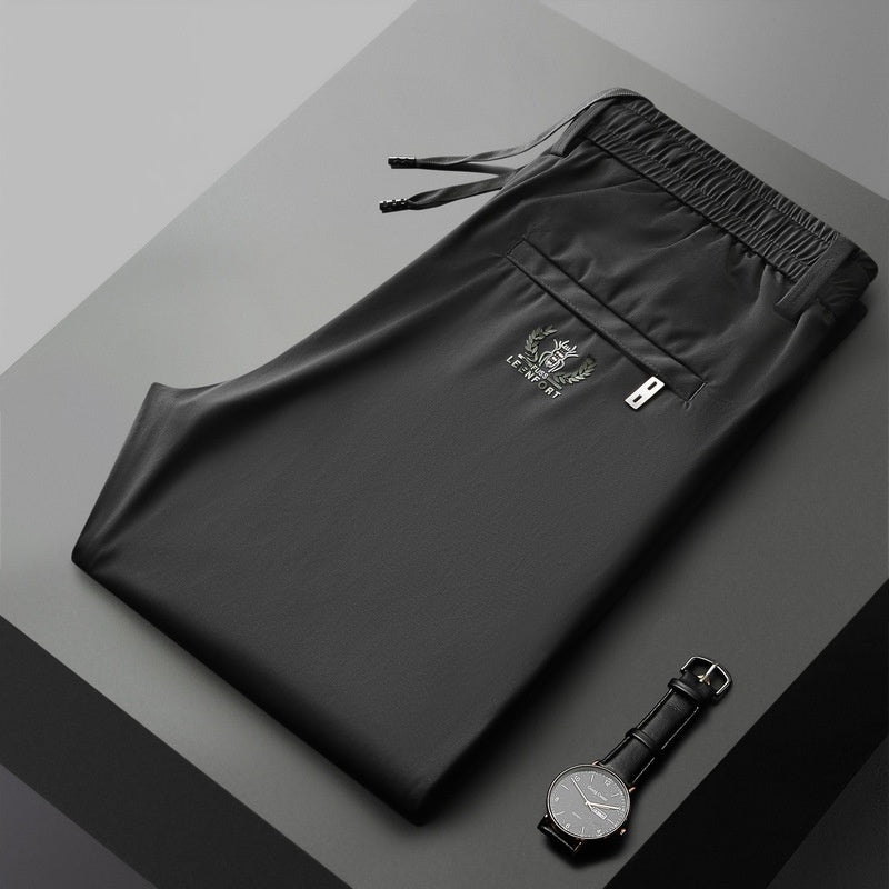 Pantalón masculino nuevo de seda elástica Ice para primavera y verano