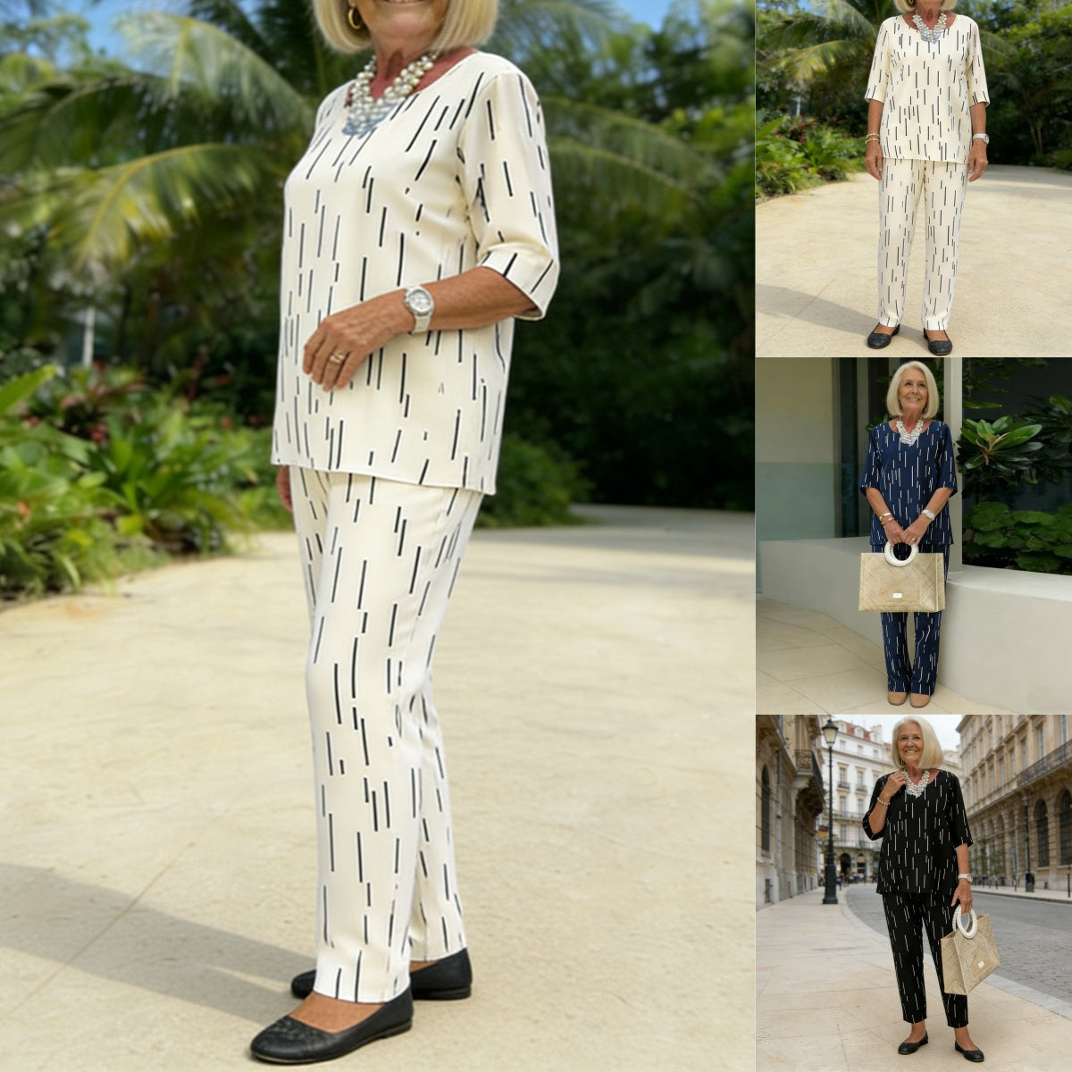 【Oferta ograniczona czasowo】【Manga corta + pantalón largo】【S-5XL】Nuevo conjunto casual de moda cómodo y de alta calidad para mujer 2026