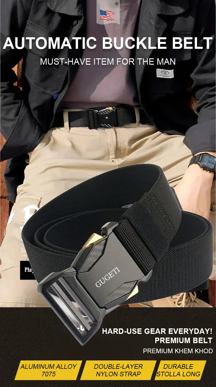 Cinturón táctico elástico nuevo para hombre, cómodo, ajustable, resistente a rayaduras y desgaste, ideal para actividades diarias y deportes al aire libre
