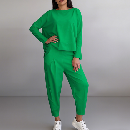 conjunto casual sencillo de algodón 2026 primavera-otoño, versátil para el día a día y el trabajo