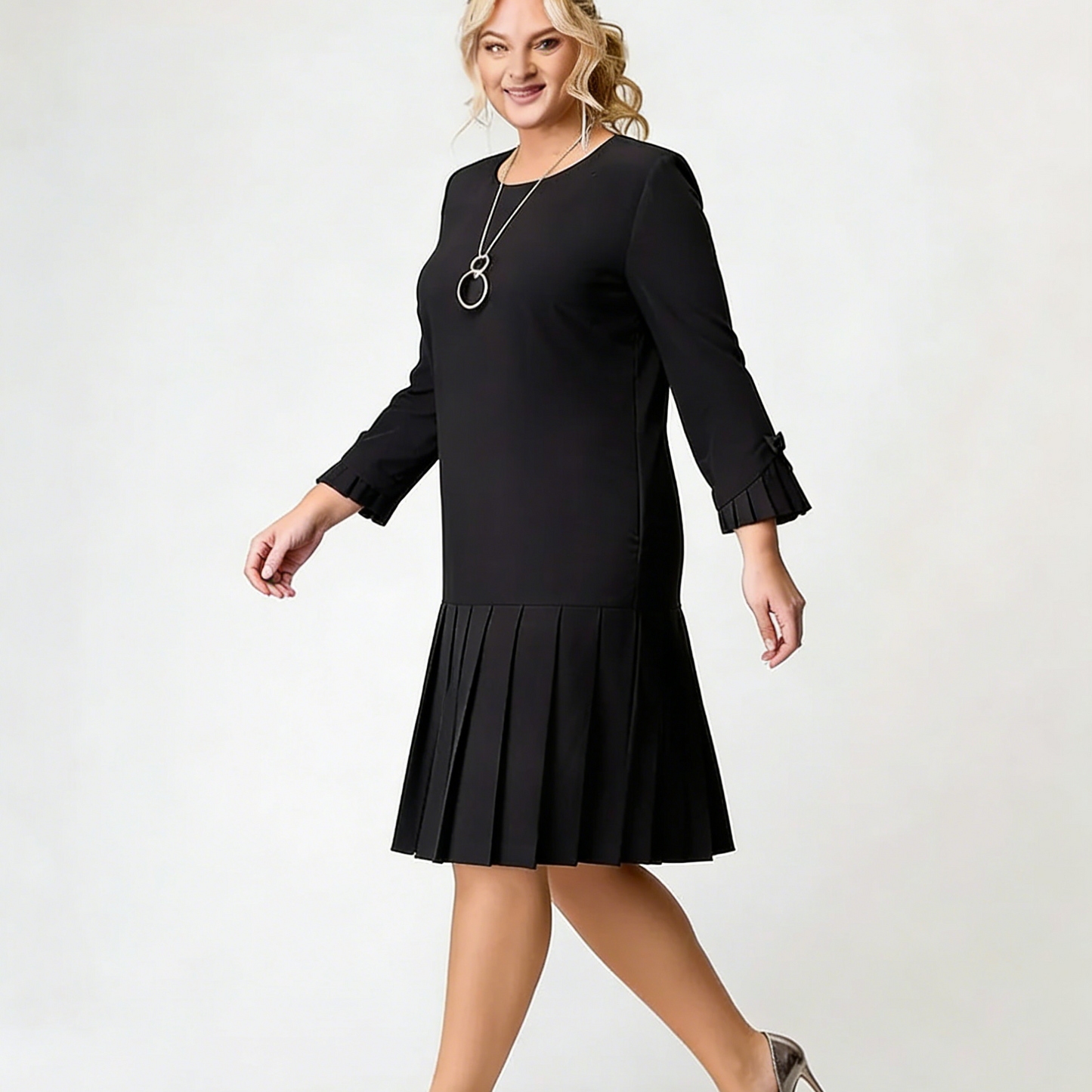 【S-5XL】 Vestido elegante de color sólido de alta calidad.