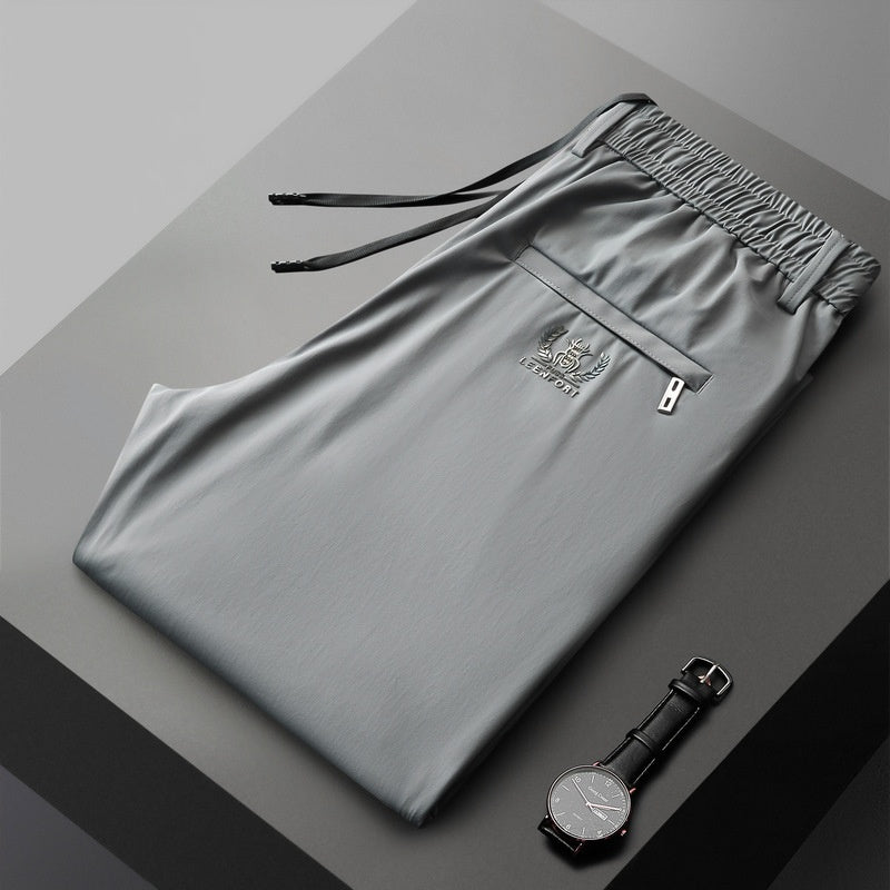 Pantalón masculino nuevo de seda elástica Ice para primavera y verano